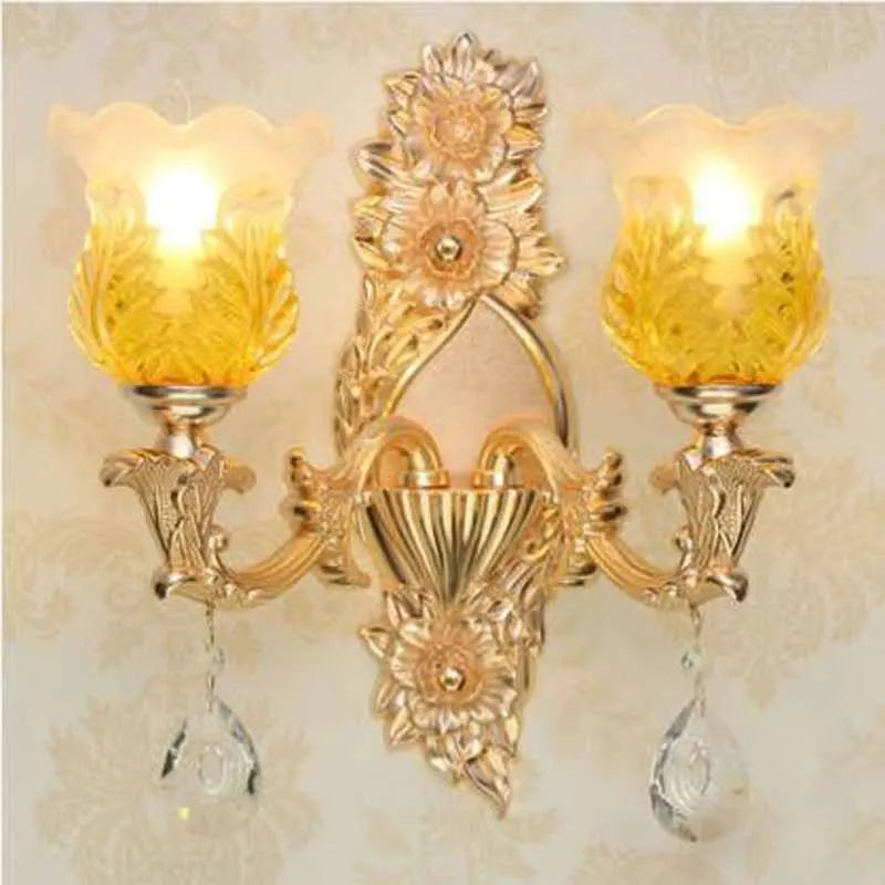 Coloured glass wall light with modern LED lighting