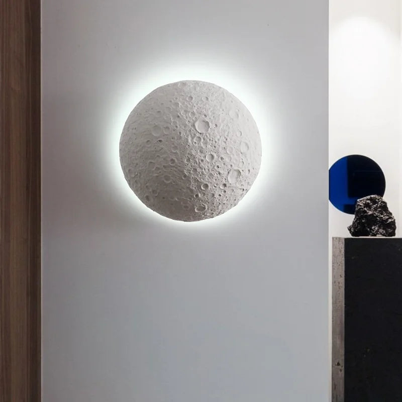 Creative LED moon wall light for villa - vue 3 sur 6