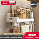 wall-mounted storage rack for spices and utensils