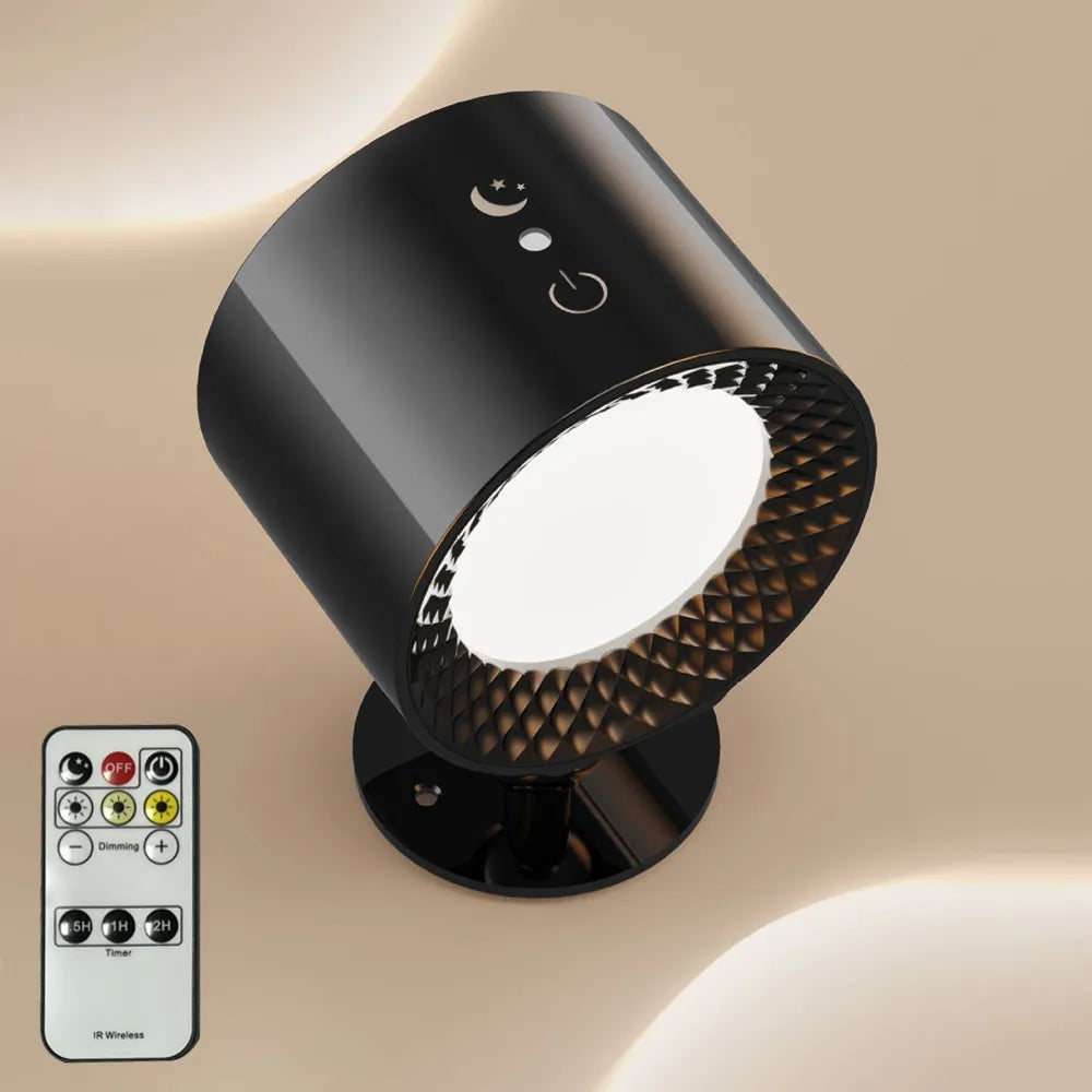 Wireless indoor wall light with touch and remote control, rechargeable battery powered LED with USB charging