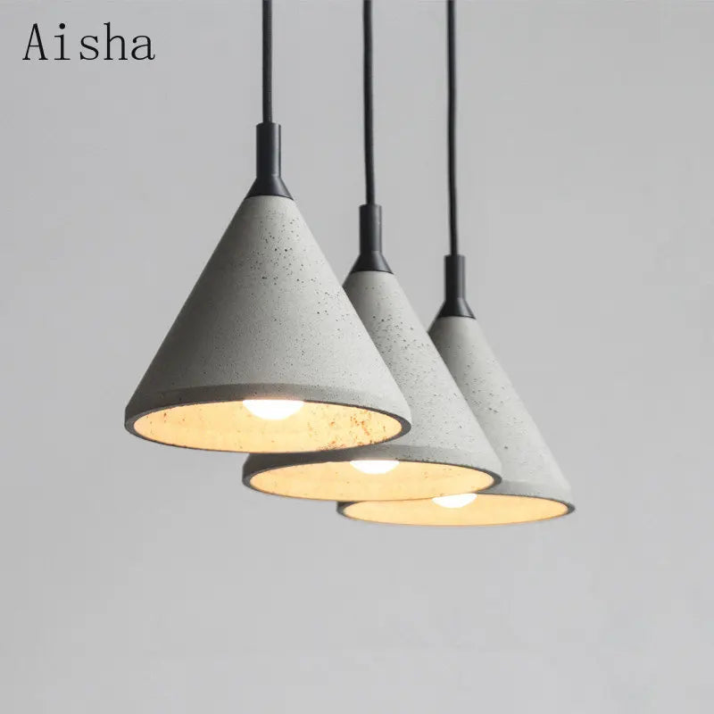 Industrial style cement pendant light for café or restaurant