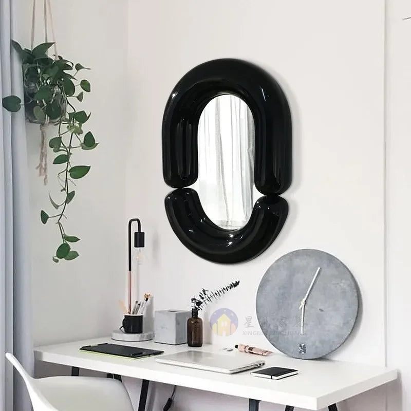Oval decorative wall mirror nordic style for bedroom - vue 5 sur 15