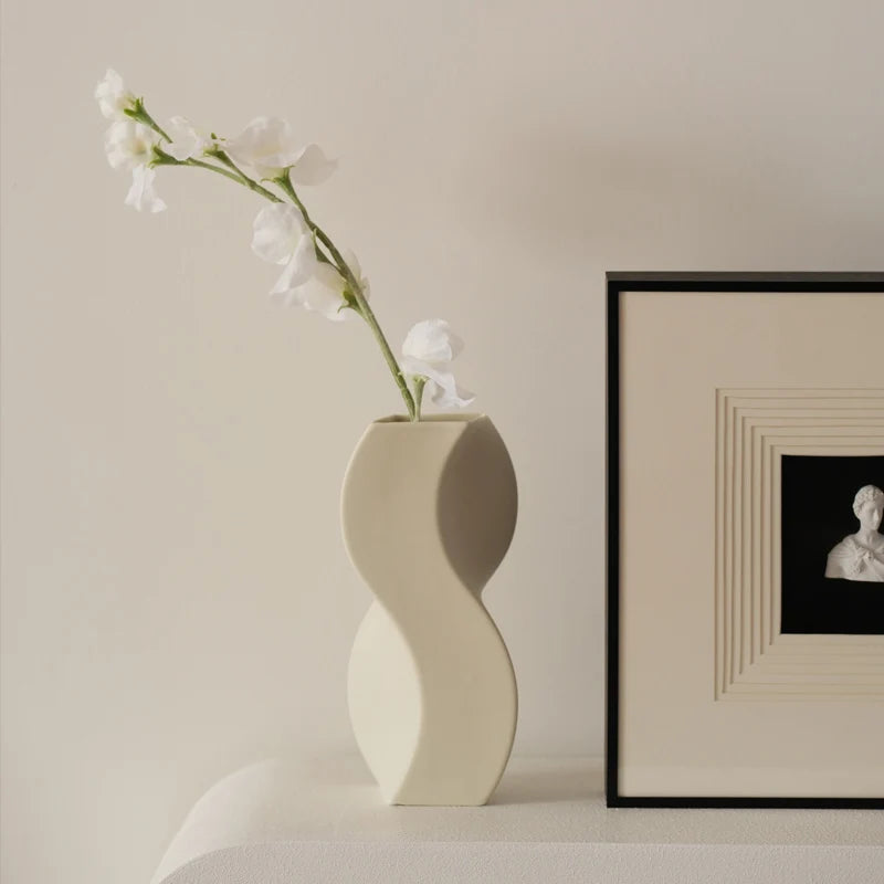 Nordic ceramic vase for decoration and floral arrangements