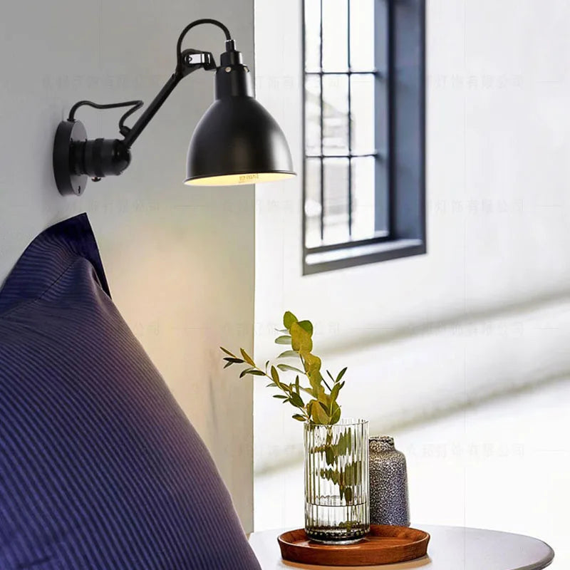Rotatable metal wall lamp with plug for lighting