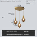Vintage pendant light with switch and crystal glass shade