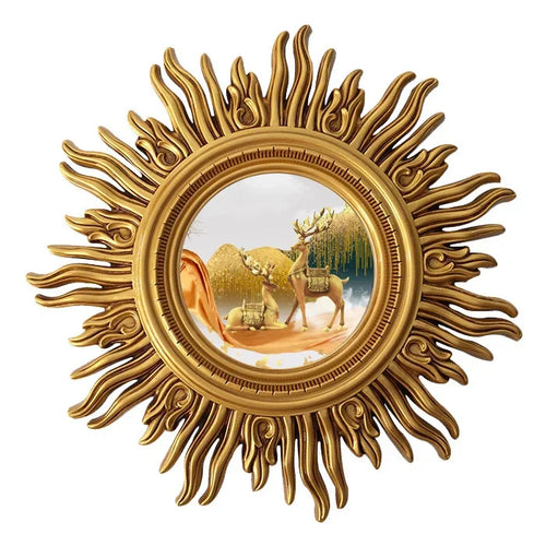 sun apolo art designs gold silver decorative wall mirror - vue 14 sur 14