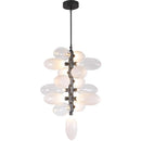 Modern Luxury White Glass Grape Shaped Duplex Villa Chandelier, Living Room, Dining Room, Hotel Circular Decorative Chandelier