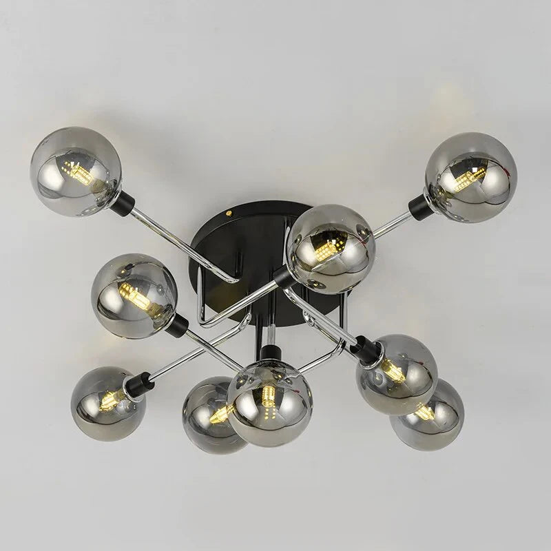 Designer glass LED ceiling light for indoor decor - vue 5 sur 18