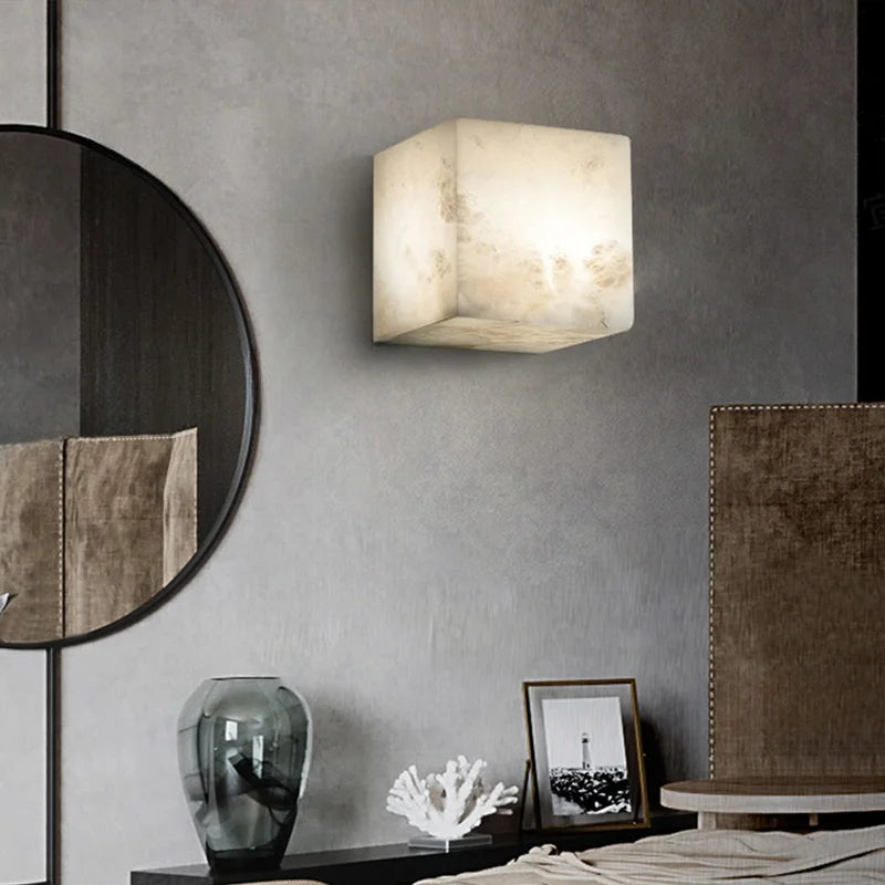 Cubical marble wall light for modern interiors - vue 3 sur 7