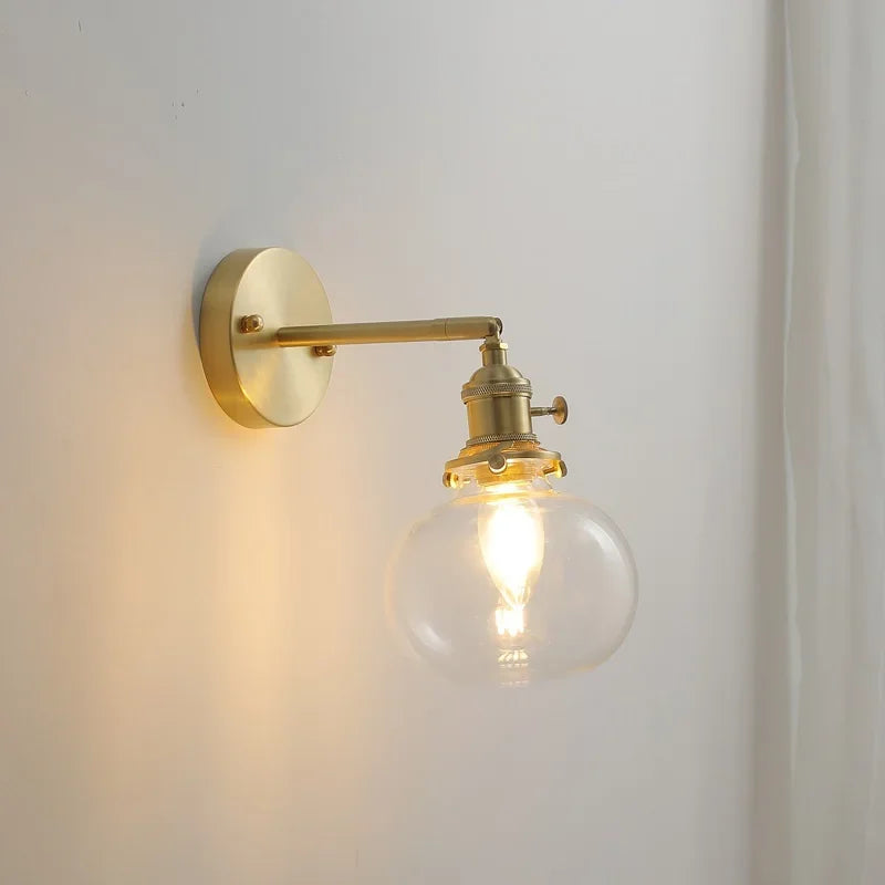 applique murale moderne avec chaîne de traction et boule de verre - vue 19 sur 22