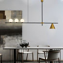 Minimalist industrial glass and LED design chandelier