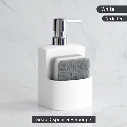 liquid soap dispenser with storage for kitchen accessories - vue 9 sur 14