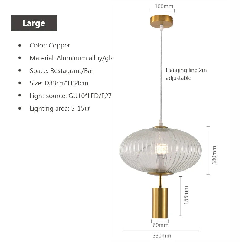 Retro glass pendant light for interior decoration