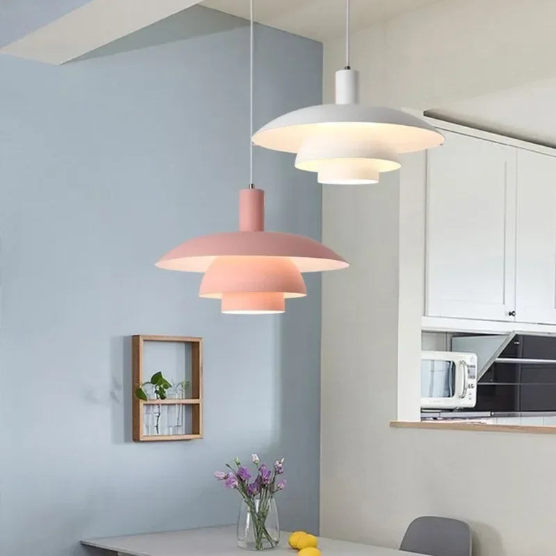 Multicolour flying saucer design pendant light for interior decoration - vue 3 sur 22