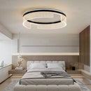 Modern round LED ceiling light in metal and acrylic for indoors
