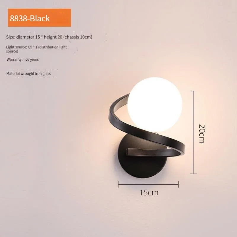 Modern glass wall light for interior decoration