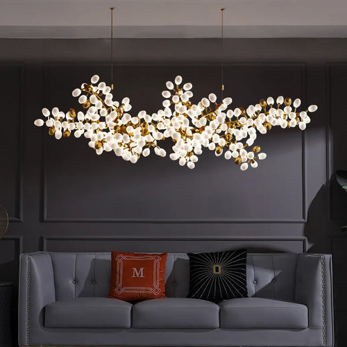 Luxury postmodern white glass chandelier - vue 6 sur 6