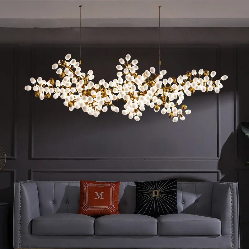 Luxury postmodern white glass chandelier - vue 5 sur 6