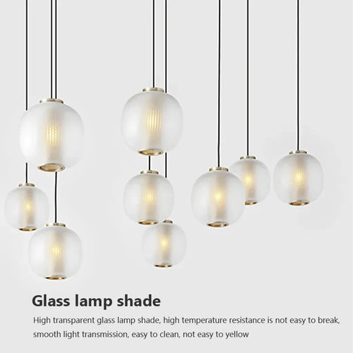 Creative glass LED pendant light for hotel and coffee bar - vue 8 sur 8