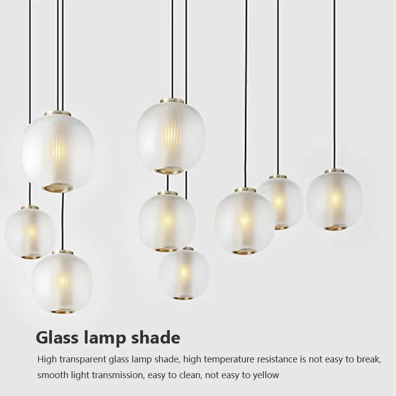 Creative glass LED pendant light for hotel and coffee bar - vue 8 sur 8