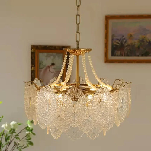 Modern clear glass chandelier for an elegant interior - vue 4 sur 18