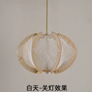 ZK50 restaurant wood art hemp rope pendant light, creative designer single-head chandelier E27