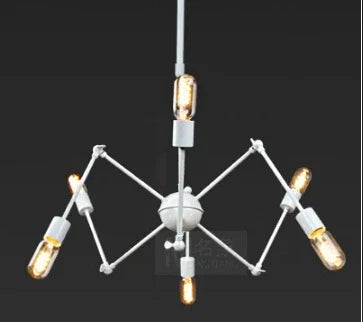 Adjustable industrial spider retro pendant light in iron - vue 9 sur 11