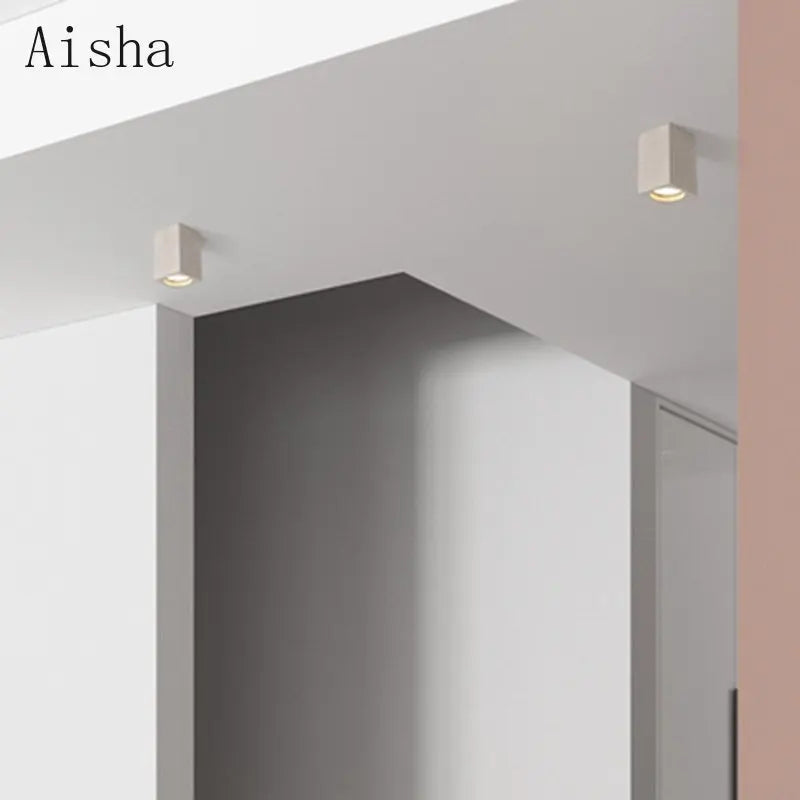 Terrazzo LED cement ceiling light with industrial style for modern interiors