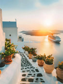 Modern travel landscape posters of Greece Santorini wall decor