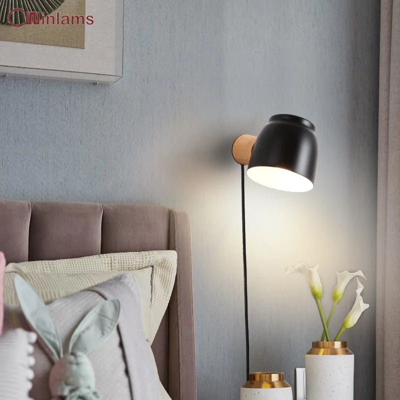 Nordic simple wall light with rotary switch