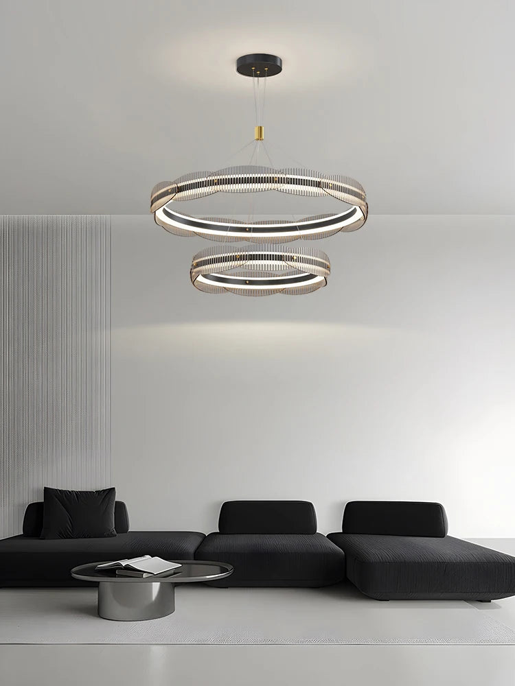 Modern designer chandelier for living room and restaurant pendant lighting - vue 3 sur 12