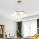 Modern multi-head glass LED chandelier for indoor use