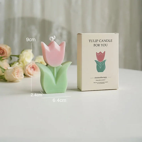 handmade scented tulip candle for decorations and aromatherapy - vue 11 sur 12
