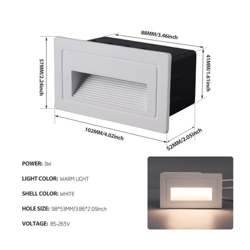 Integrated waterproof LED stair footlight, concealed for outdoor use - vue 13 sur 18