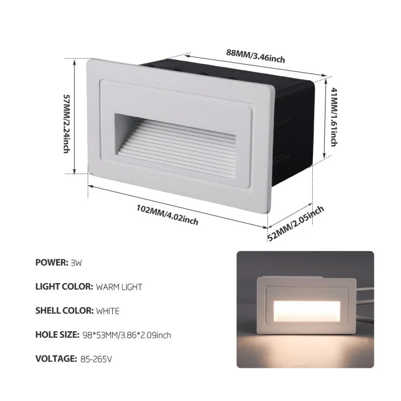 Integrated waterproof LED stair footlight, concealed for outdoor use - vue 13 sur 18