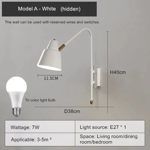 modern wall light with swing arm for elegant interior - vue 13 sur 17