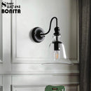 Vintage iron industrial wall light for indoor and outdoor use