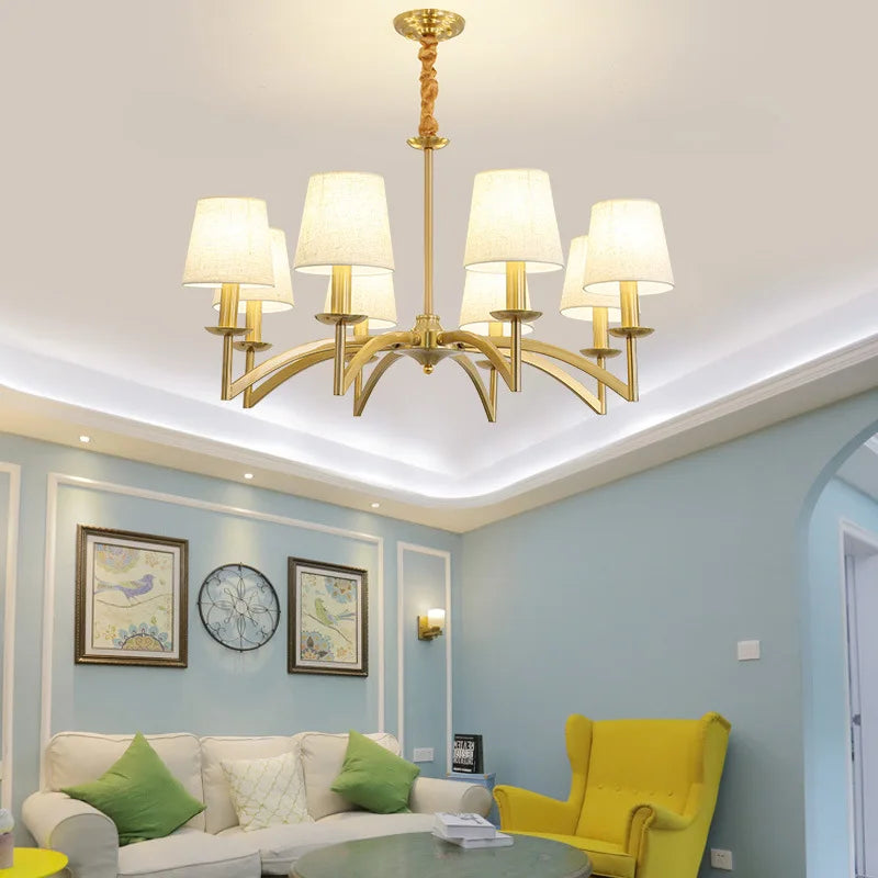 Retro American fabric LED pendant chandelier for kitchen decor