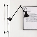 American style wall lamp with plug and rotating lampshade