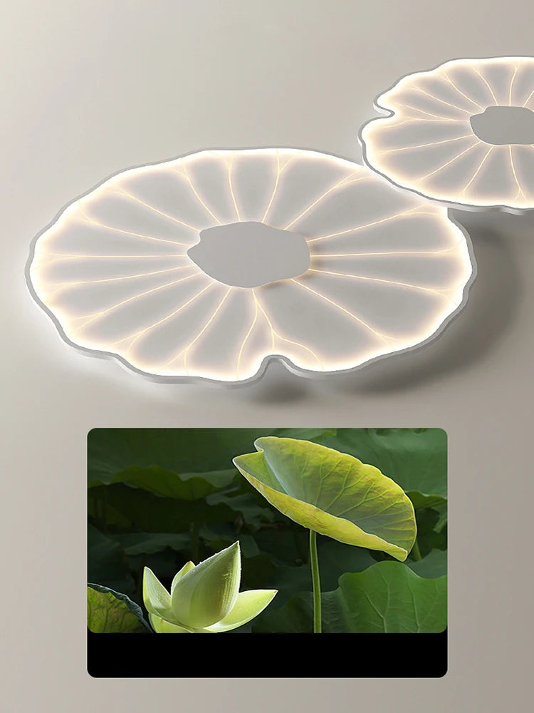 Decorative creative lotus leaf LED ceiling light - vue 3 sur 18
