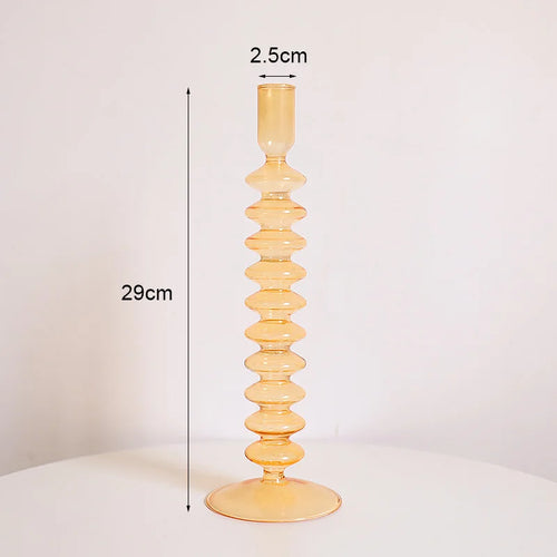 Vintage glass candle holder for weddings and romantic dinners - vue 12 sur 27