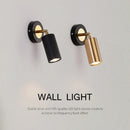 Modern wall light black gold adjustable bedside reading lamp