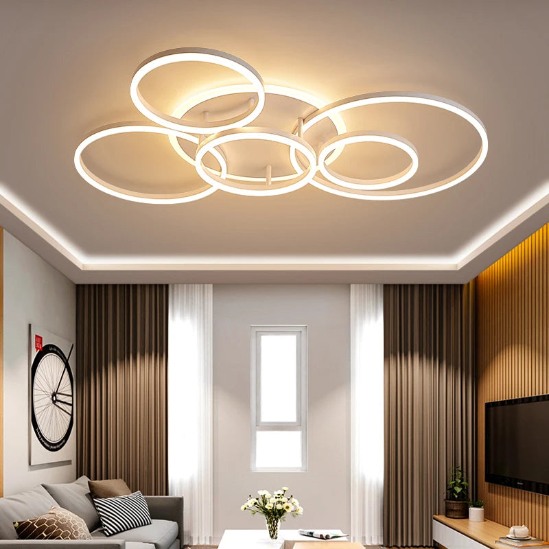 Modern minimalist dimmable LED chandelier for indoor lighting - vue 3 sur 25