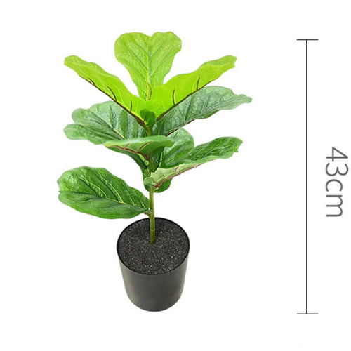 Ficus lyrata decorative artificial plant in pot for indoors - vue 11 sur 11