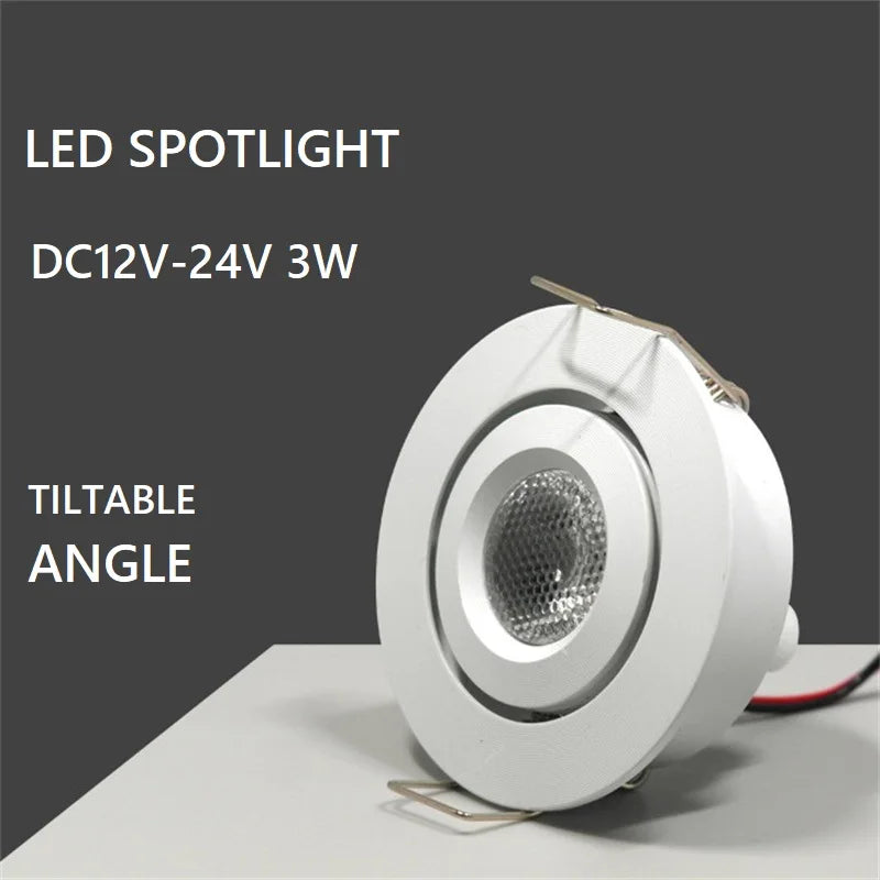 Adjustable tiltable recessed LED spot light for indoor use