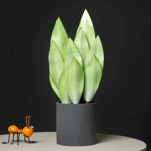 Artificial tropical plant with orchid leaves for indoor decoration - vue 4 sur 7
