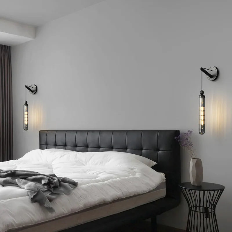Glass and metal surface mount wall light - vue 4 sur 8