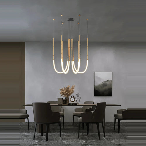 Art deco LED pendant chandelier - vue 7 sur 16