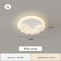 modern LED ceiling light with clouds and bubbles for children's bedrooms