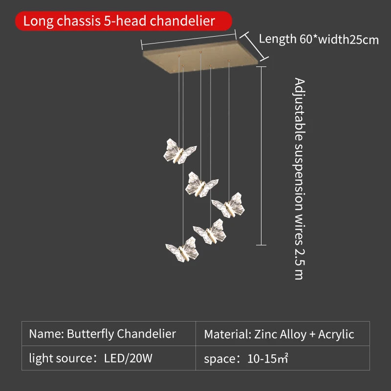 Nordic crystal LED pendant light for modern decoration - vue 14 sur 18